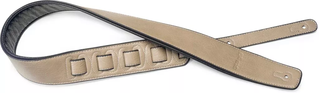Stagg Beige padded leatherette guitar strap – SPFL 30 BEI