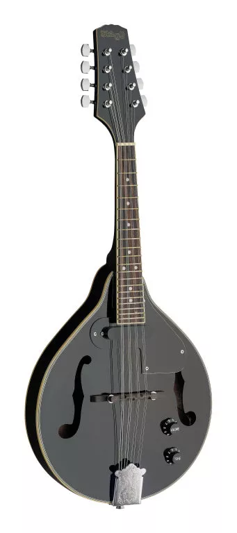Stagg Black acoustic-electric bluegrass mandolin with nato top – M50 E BLK