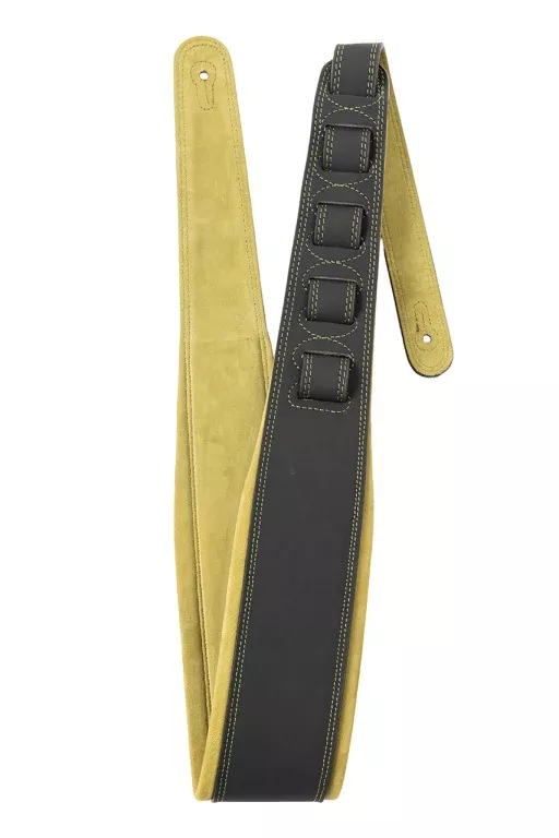 Stagg Black leather guitar strap, padded – SLPL-NUBUK-GREN