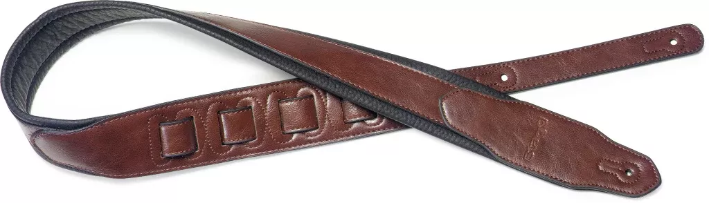 Stagg Brown padded leatherette guitar strap with a triangular end – SPFL 40 BRW