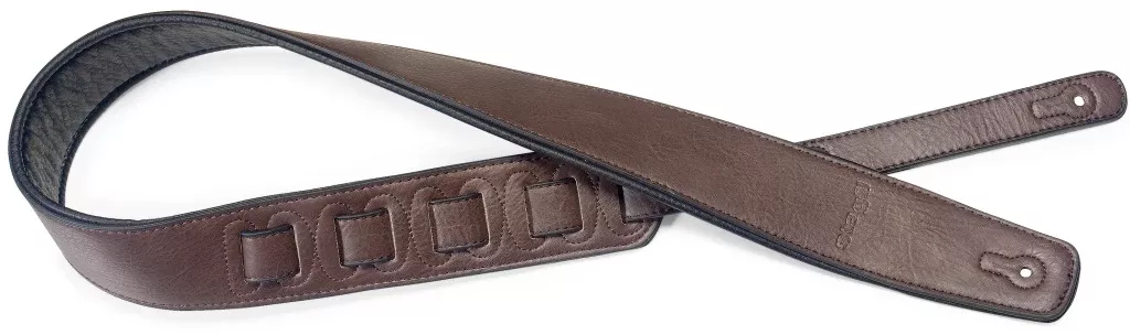 Stagg Dark brown padded leatherette guitar strap – SPFL 30 DBRW