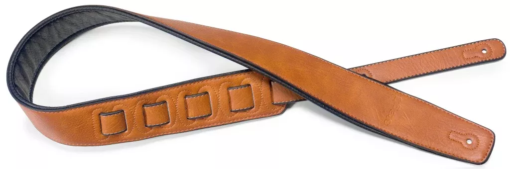 Stagg Honey-coloured padded leatherette guitar strap – SPFL 30 HON