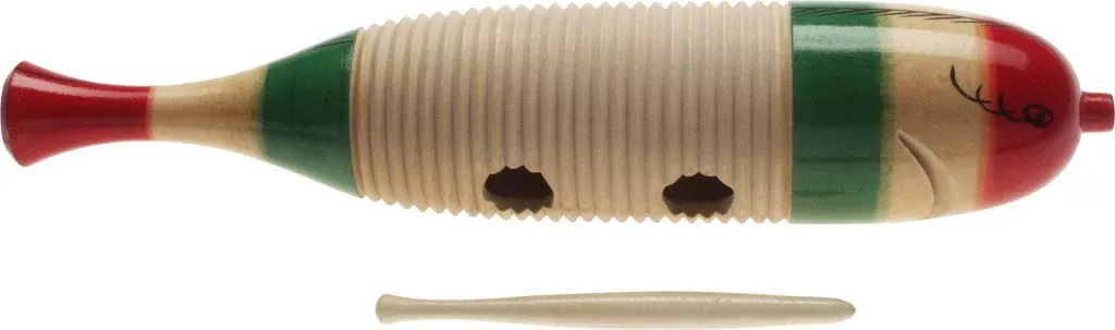 Stagg Large wooden güiro in fish shape, with scraper – GUF-141L