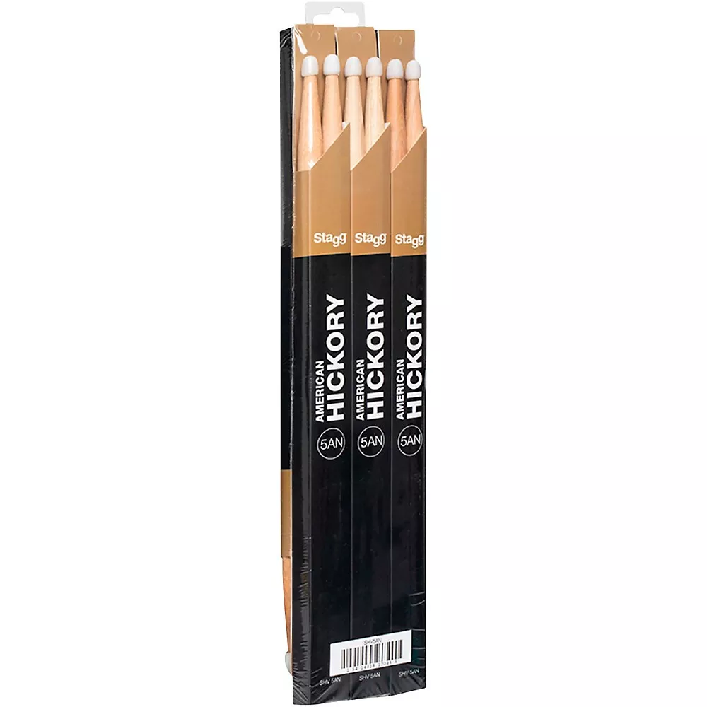 Stagg Maple Drum Sticks Wood Tip 12-Pair 2B