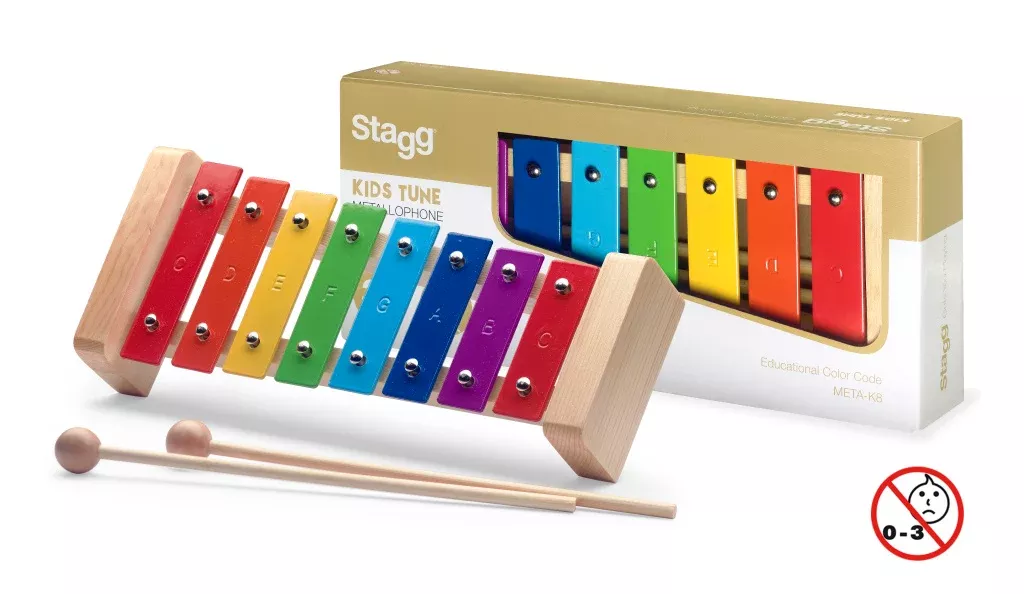 Stagg Metallophone with 8 colour-coded keys – META-K8 RB