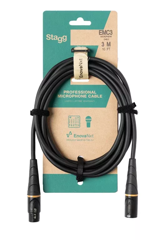 Stagg Microphone cable, XLR/XLR (m/f), 3 m (10′), E-series – EMC3