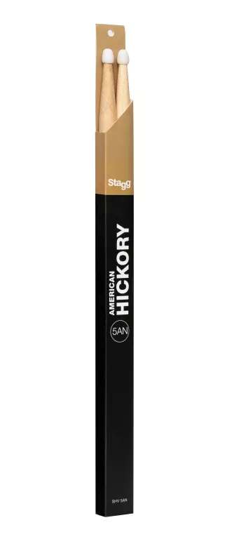 Stagg Pair of Hickory Sticks, V series/5AN – Nylon Tip – SHV5AN