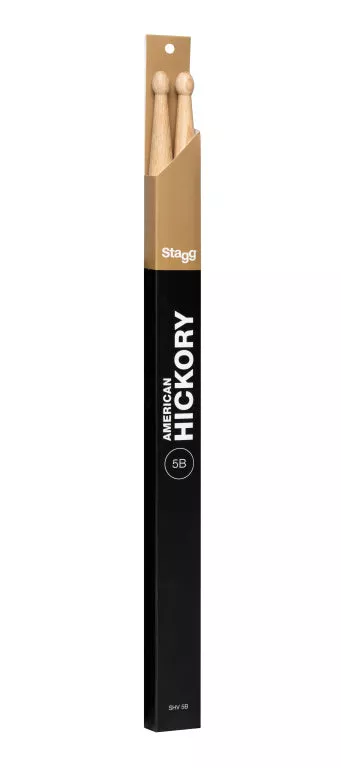 Stagg Pair of Hickory Sticks, V series/5B – Wooden Tip – SHV5B
