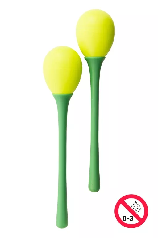 Stagg Pair of long handled plastic egg maracas – EGG-MA L/GR