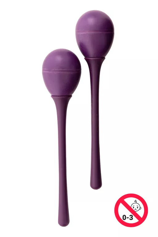 Stagg Pair of long handled plastic egg maracas – EGG-MA L/PP