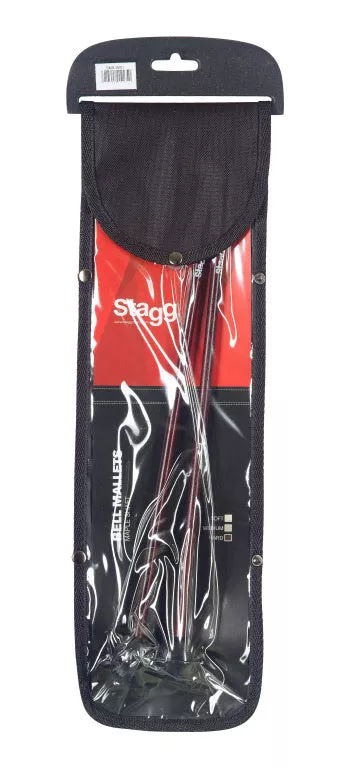 Stagg Pair of maple bell mallets w/ spherical black rubber head – SMB-WR1