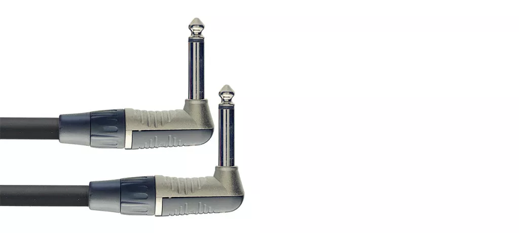 Stagg Patch cable, jack/jack (m/m), L-shaped, mono, 60 cm (2') – NPC060LR