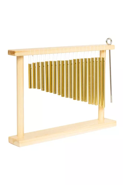 Stagg Pipe chimes, single row, 20 bars, in wooden frame, with striker – PCH120-WF