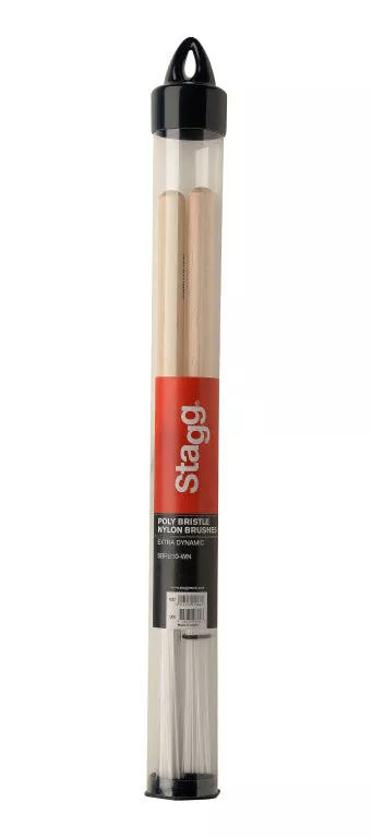 Stagg Polybristle nylon brushes with maple handle – SBRU10-WN