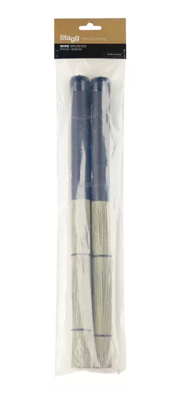 Stagg Polybristle straw brushes with black rubber handle grip – SBRU35-RS