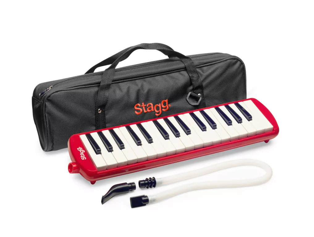 Stagg Red plastic melodica with 32 keys and black and red bag – MELOSTA32 RD