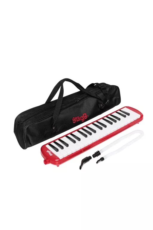 Stagg Red plastic melodica with 37 keys and black bag – MELOSTA37 RD