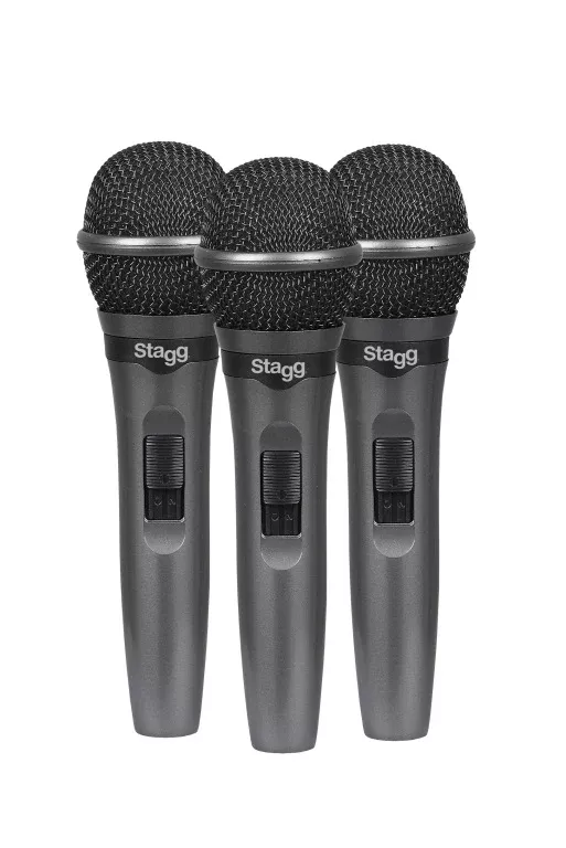 Stagg Set of 3 cardioid dynamic microphones for live performances – SDMP15-3