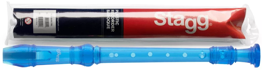 Stagg Soprano recorder with baroque fingering, translucent blue – REC-BAR/TBL