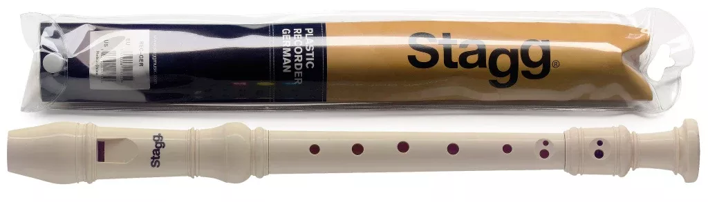 Stagg Soprano recorder with German fingering, cream beige – REC-GER