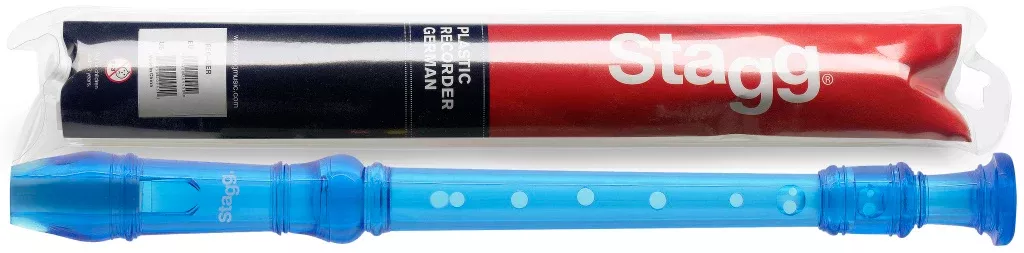 Stagg Soprano recorder with German fingering, translucent blue – REC-GER/TBL