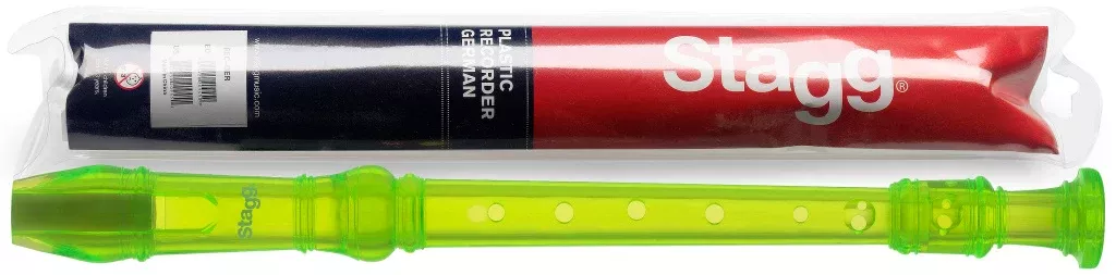 Stagg Soprano recorder with German fingering, translucent green – REC-GER/TGR