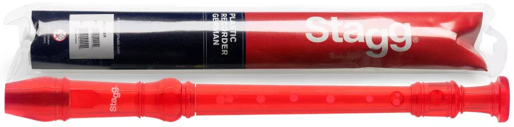 Stagg Soprano recorder with German fingering, translucent red – REC-GER/TRD