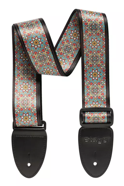 Stagg Terylene guitar strap with Mandala pattern – STE MANDALA BLU