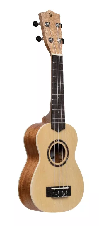 Stagg Traditional soprano ukulele with spruce top and black nylon bag – US-30 SPRUCE