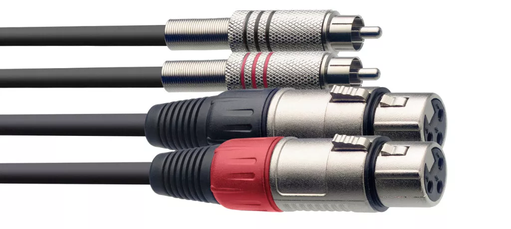 Stagg Twin cable, XLR/RCA (f/m), 3 m (10') – STC3CMXF