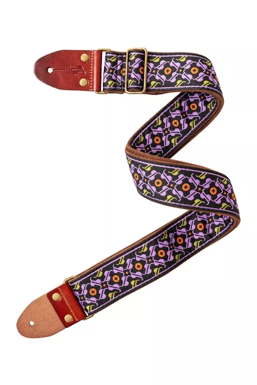 Stagg Woven nylon guitar strap, 30th anniversary, with Stagg monogram pattern – SWO-30TH-PURP
