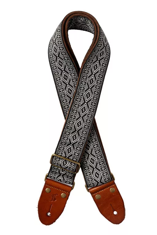 Stagg Woven nylon guitar strap with losange pattern – SWO-LOS-BLK