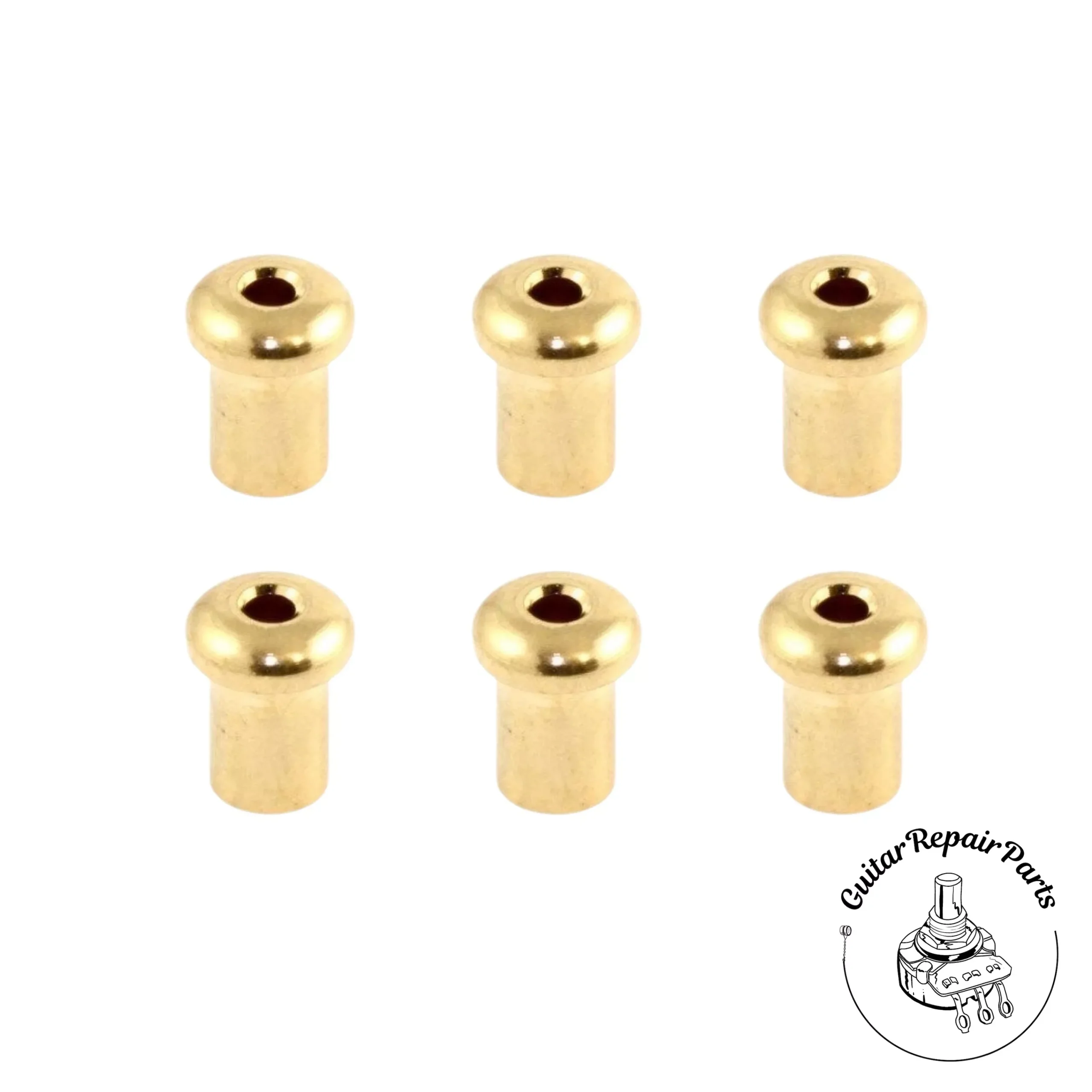String-Thru Top-Mount Ferrules For Guitar (6 pcs) – Gold