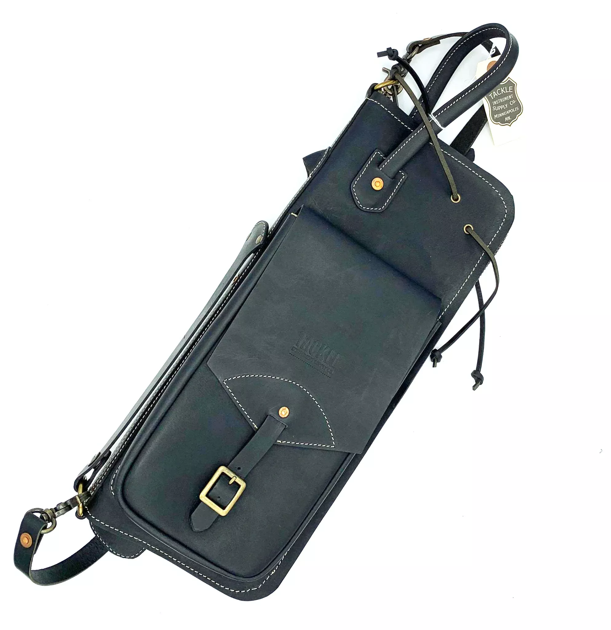 Tackle Leather Stick Case With Patented Stick Stand - Black