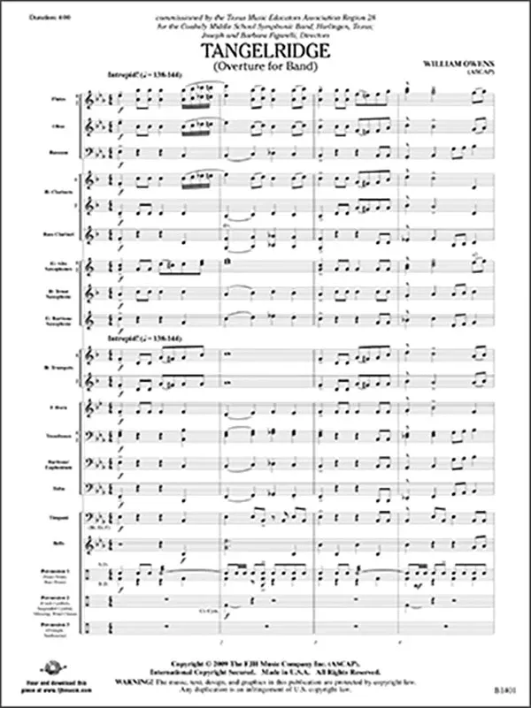 Tangelridge: Score: Concert Band