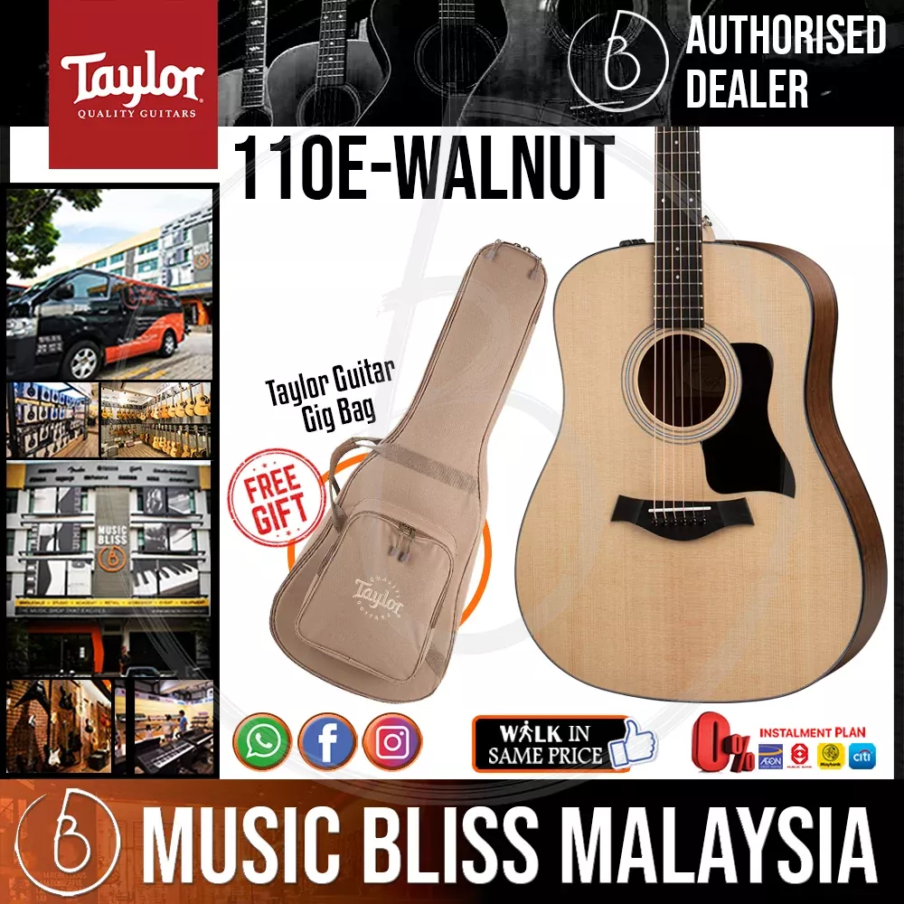 Taylor 110e – Layered Walnut Back and Sides with Bag
