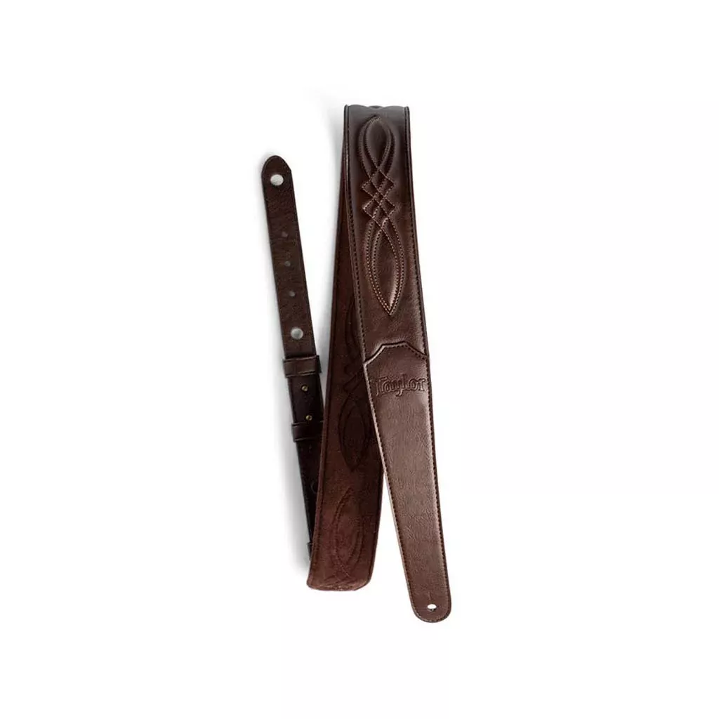 Taylor 2" Vegan Leather Guitar Strap, Chocolate Brown