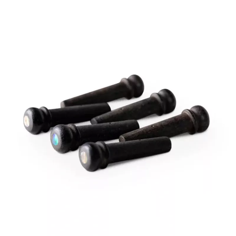 Taylor Ebony Bridge Pins Abalone Dots, Pack Of 6