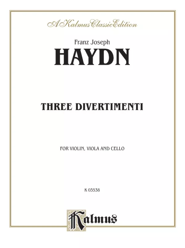 Three Divertimenti: String Trio Book