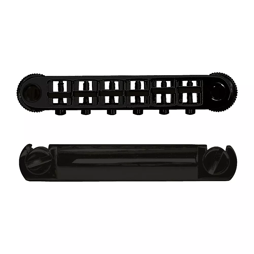TonePros Metric Locking Tune-o-matic/Tailpiece Set (large posts) Black