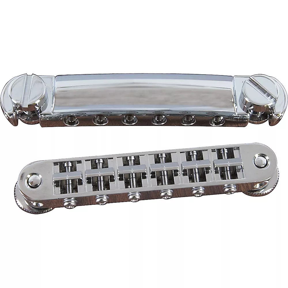 TonePros Standard Locking Tune-o-matic/Tailpiece Set (small posts/notched saddles) Black