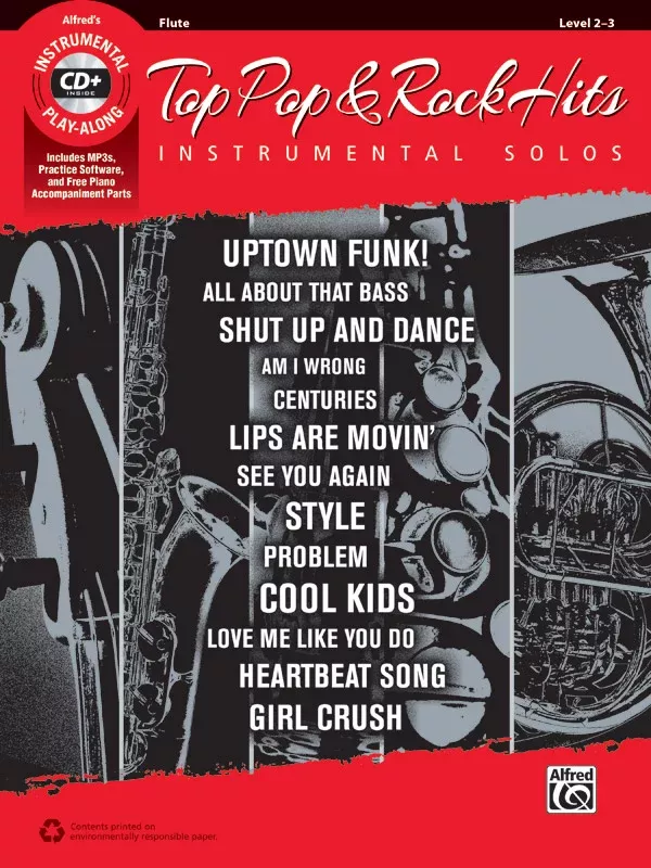 Top Pop & Rock Hits Instrumental Solos: Flute Book & CD