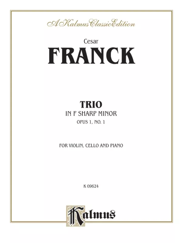Trio in F-sharp Minor (Opus 1, No. 1): Chamber Trio Book