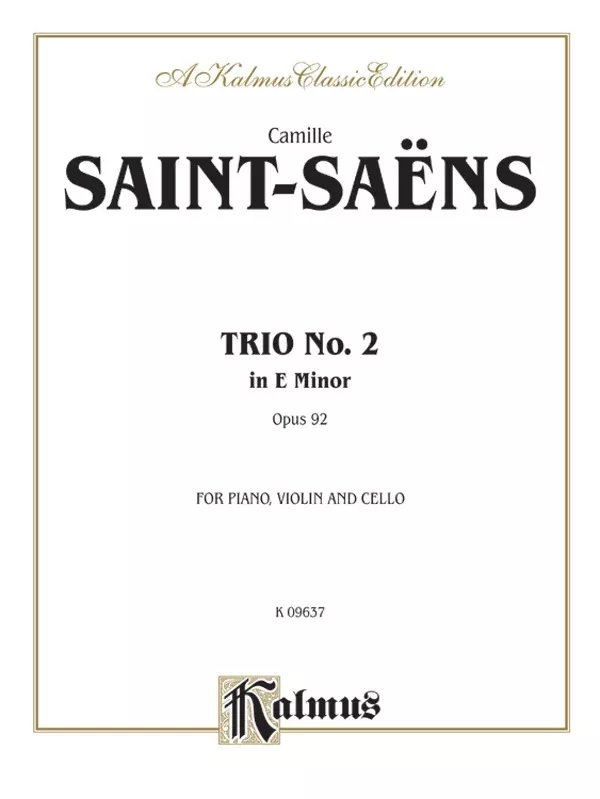 Trio No. 2, Opus 92: Chamber Trio Book