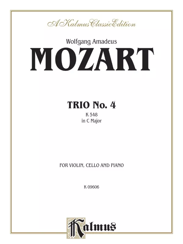 Trio No. 4 in C Major, K. 548: Chamber Trio Book