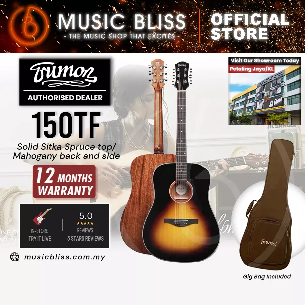 Trumon 150 TF Solid Sitka Spruce top/Mahogany back and side Acoustic Guitar with Pickup - Smoky Sunset Gradient