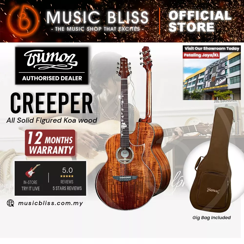 Trumon Creeper All Solid Figured Koa wood Acoustic Guitar – With Pickup