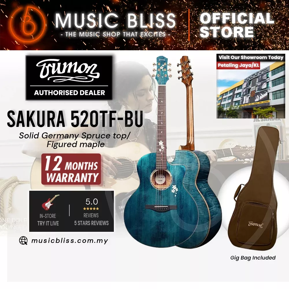 Trumon Sakura 520 TF BU Solid Germany Spruce top/ Figured maple Acoustic Guitar with Pickup