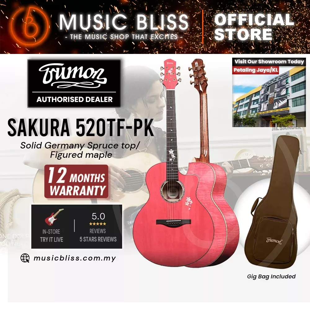 Trumon Sakura 520 TF PK Solid Germany Spruce top/ Figured maple Acoustic Guitar
