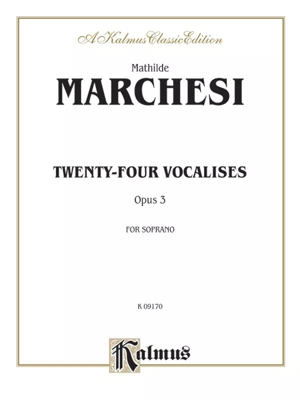 Twenty-four Vocalises for Soprano, Opus 3: Vocal Book
